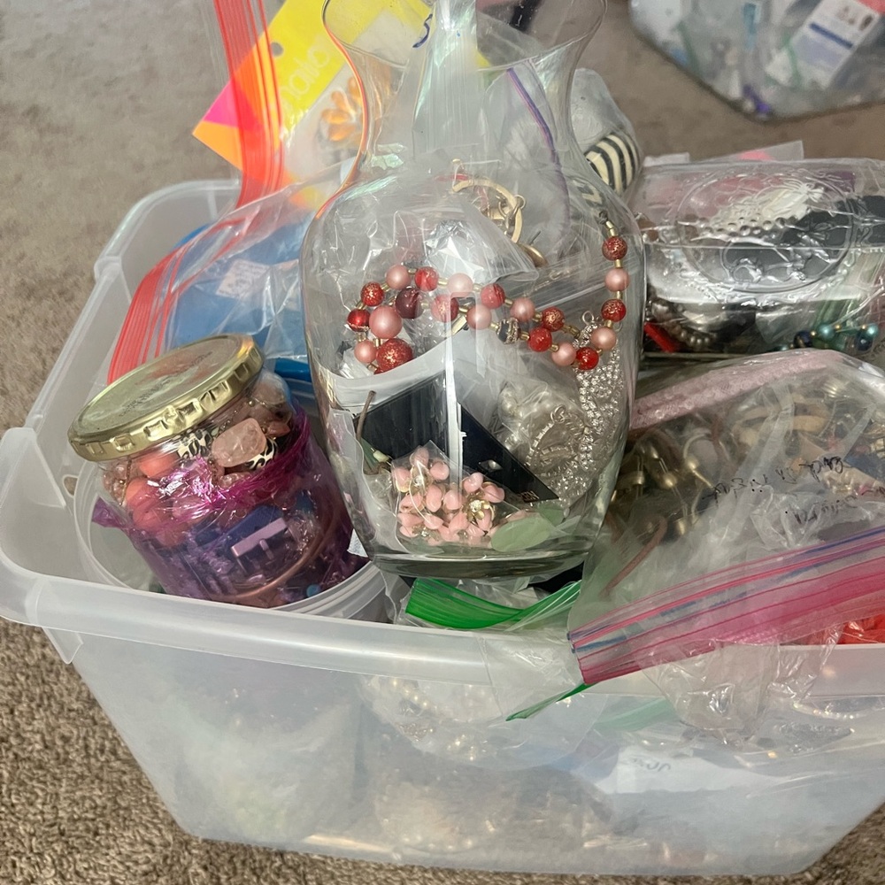 3 pounds Craft/junk drawer/unsorted Jewelry lot